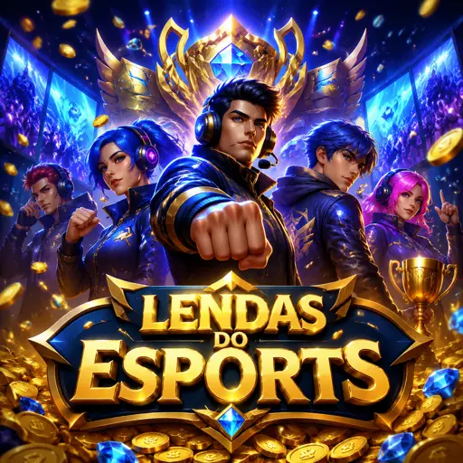 Arena de e-sports iluminada durante partida profissional