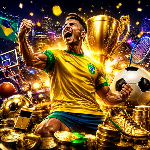 Arena de e-sports iluminada durante final de campeonato com plateia lotada